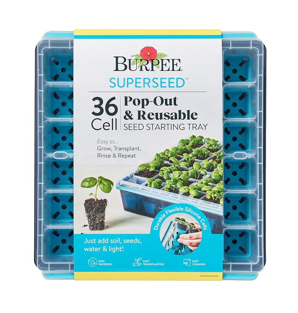 Burpee SuperSeed Seed Beginning Tray | 36-Cell Reusable Tray for Vegetable, Flower, and Herb Seeds | Indoor Seedling Development Equipment | Ideally suited for Germination