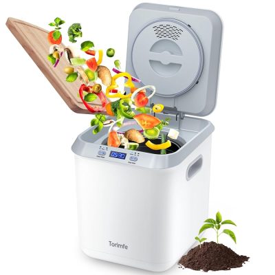 Indoor Electrical Composter, 2.5L Kitchen Countertop Compost Bin, Good Meals Composting Machine with Enhanced Grinding Blade, Odor-Free, Self-Cleansing, Transforms Waste into