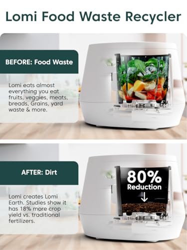 Lomi 1.3 – 3L Electrical Composter (45 Cycles) – The World’s First Good Waste Resolution for Effortlessly Changing Kitchen Waste into Pure Fertilizer with Simply One Button –...